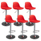 Contemporary Adjustable Height Bar Stool PU Leather Bar Stools for Kitchen Red Silver 6 Piece Set Clearhalo 'Bar Furniture' 'Bar Stools' 'bar_stools' 'furn' 'furn_bar_stools' 'Furniture' 'Kitchen & Dining Furniture' 5338347