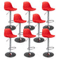 Contemporary Adjustable Height Bar Stool PU Leather Bar Stools for Kitchen Red Silver 8 Piece Set Clearhalo 'Bar Furniture' 'Bar Stools' 'bar_stools' 'furn' 'furn_bar_stools' 'Furniture' 'Kitchen & Dining Furniture' 5338348
