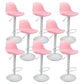 Contemporary Adjustable Height Bar Stool PU Leather Bar Stools for Kitchen Pink White 8 Piece Set Clearhalo 'Bar Furniture' 'Bar Stools' 'bar_stools' 'furn' 'furn_bar_stools' 'Furniture' 'Kitchen & Dining Furniture' 5338352