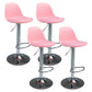 Contemporary Adjustable Height Bar Stool PU Leather Bar Stools for Kitchen Pink Silver 4 Piece Set Clearhalo 'Bar Furniture' 'Bar Stools' 'bar_stools' 'furn' 'furn_bar_stools' 'Furniture' 'Kitchen & Dining Furniture' 5338354