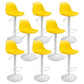 Contemporary Adjustable Height Bar Stool PU Leather Bar Stools for Kitchen Yellow White 8 Piece Set Clearhalo 'Bar Furniture' 'Bar Stools' 'bar_stools' 'furn' 'furn_bar_stools' 'Furniture' 'Kitchen & Dining Furniture' 5338360