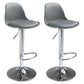 Contemporary Adjustable Height Bar Stool PU Leather Bar Stools for Kitchen Grey Silver 2 Piece Set Clearhalo 'Bar Furniture' 'Bar Stools' 'bar_stools' 'furn' 'furn_bar_stools' 'Furniture' 'Kitchen & Dining Furniture' 5338365