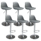 Contemporary Adjustable Height Bar Stool PU Leather Bar Stools for Kitchen Grey Silver 6 Piece Set Clearhalo 'Bar Furniture' 'Bar Stools' 'bar_stools' 'furn' 'furn_bar_stools' 'Furniture' 'Kitchen & Dining Furniture' 5338367