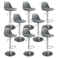 Contemporary Adjustable Height Bar Stool PU Leather Bar Stools for Kitchen Grey Silver 8 Piece Set Clearhalo 'Bar Furniture' 'Bar Stools' 'bar_stools' 'furn' 'furn_bar_stools' 'Furniture' 'Kitchen & Dining Furniture' 5338368