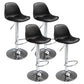 Contemporary Adjustable Height Bar Stool PU Leather Bar Stools for Kitchen Black Silver 4 Piece Set Clearhalo 'Bar Furniture' 'Bar Stools' 'bar_stools' 'furn' 'furn_bar_stools' 'Furniture' 'Kitchen & Dining Furniture' 5338370