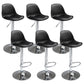 Contemporary Adjustable Height Bar Stool PU Leather Bar Stools for Kitchen Black Silver 6 Piece Set Clearhalo 'Bar Furniture' 'Bar Stools' 'bar_stools' 'furn' 'furn_bar_stools' 'Furniture' 'Kitchen & Dining Furniture' 5338371