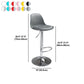 Contemporary Adjustable Height Bar Stool PU Leather Bar Stools for Kitchen Clearhalo 'Bar Furniture' 'Bar Stools' 'bar_stools' 'furn' 'furn_bar_stools' 'Furniture' 'Kitchen & Dining Furniture' 5338373