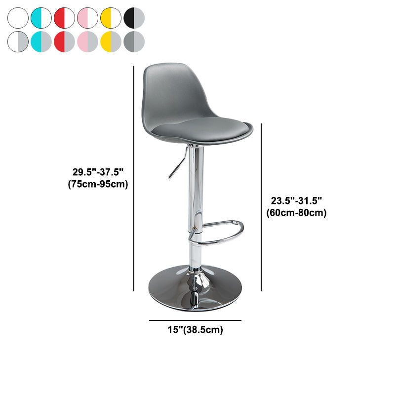 Contemporary Adjustable Height Bar Stool PU Leather Bar Stools for Kitchen Clearhalo 'Bar Furniture' 'Bar Stools' 'bar_stools' 'furn' 'furn_bar_stools' 'Furniture' 'Kitchen & Dining Furniture' 5338373