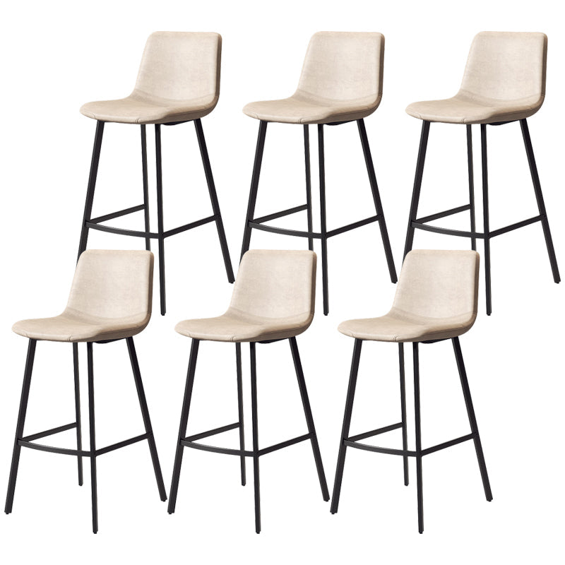 コンテンポラリーマット仕上げPUレザーバースツールミルクティーショップフットレストスツール