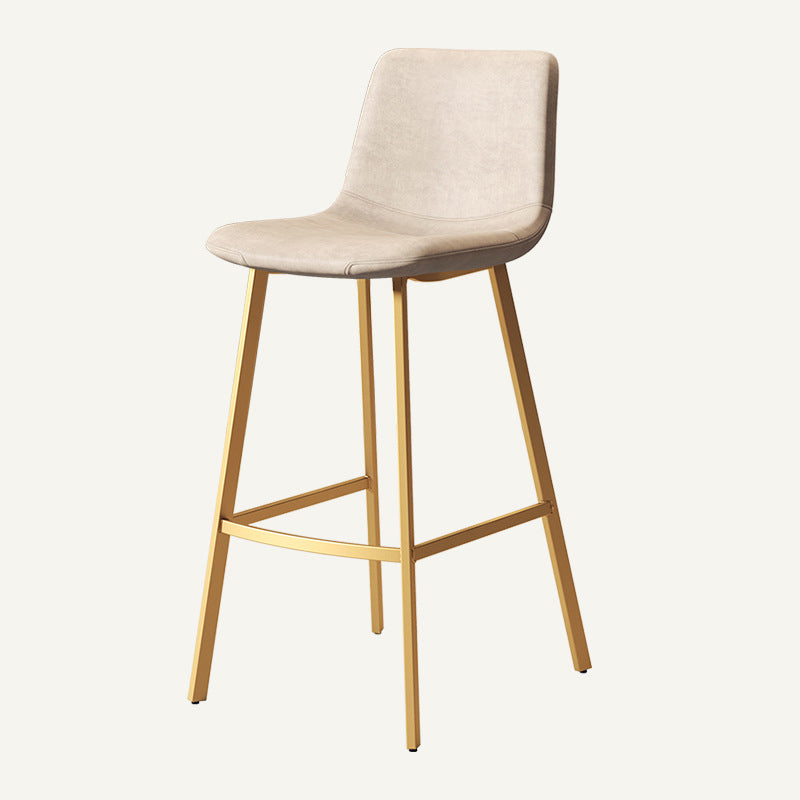 コンテンポラリーマット仕上げPUレザーバースツールミルクティーショップフットレストスツール