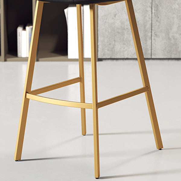 コンテンポラリーマット仕上げPUレザーバースツールミルクティーショップフットレストスツール