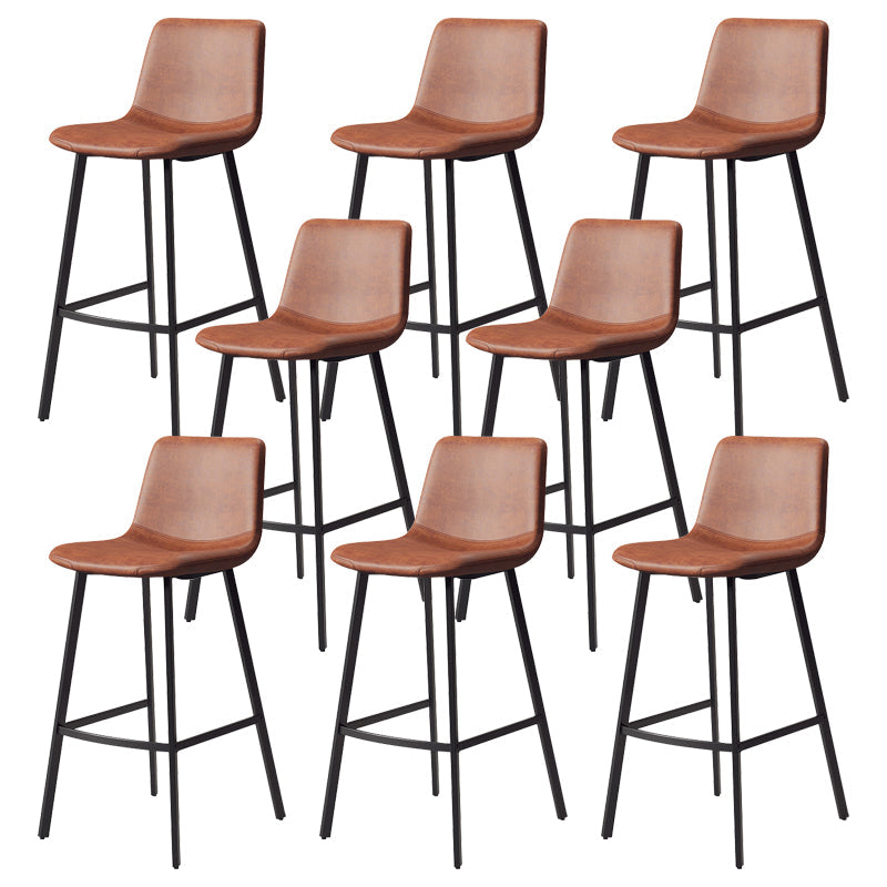 コンテンポラリーマット仕上げPUレザーバースツールミルクティーショップフットレストスツール