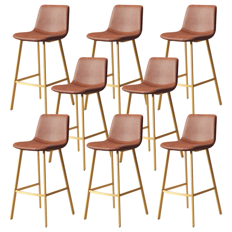 コンテンポラリーマット仕上げPUレザーバースツールミルクティーショップフットレストスツール