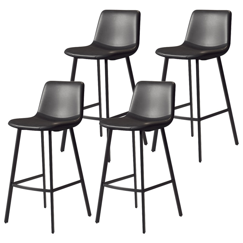 コンテンポラリーマット仕上げPUレザーバースツールミルクティーショップフットレストスツール