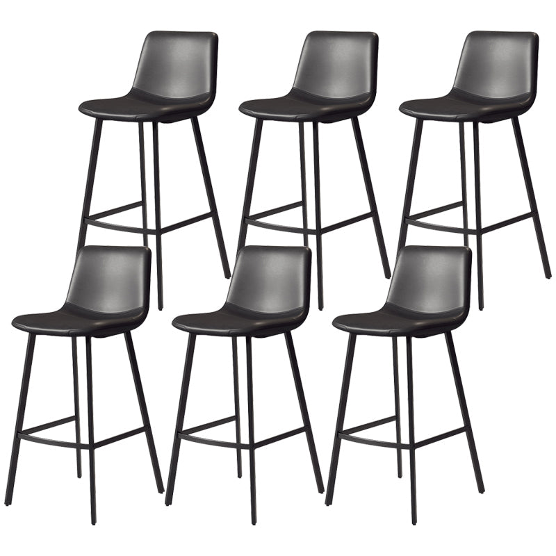 コンテンポラリーマット仕上げPUレザーバースツールミルクティーショップフットレストスツール