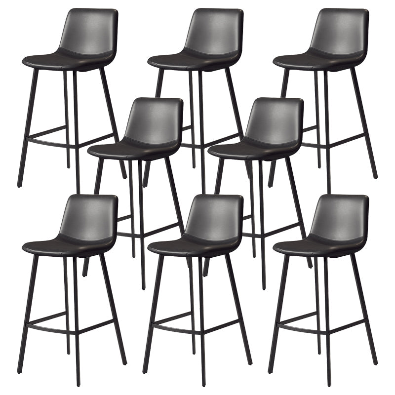 コンテンポラリーマット仕上げPUレザーバースツールミルクティーショップフットレストスツール