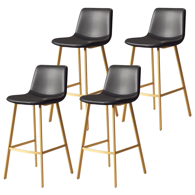 コンテンポラリーマット仕上げPUレザーバースツールミルクティーショップフットレストスツール