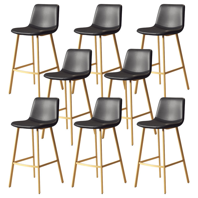 コンテンポラリーマット仕上げPUレザーバースツールミルクティーショップフットレストスツール