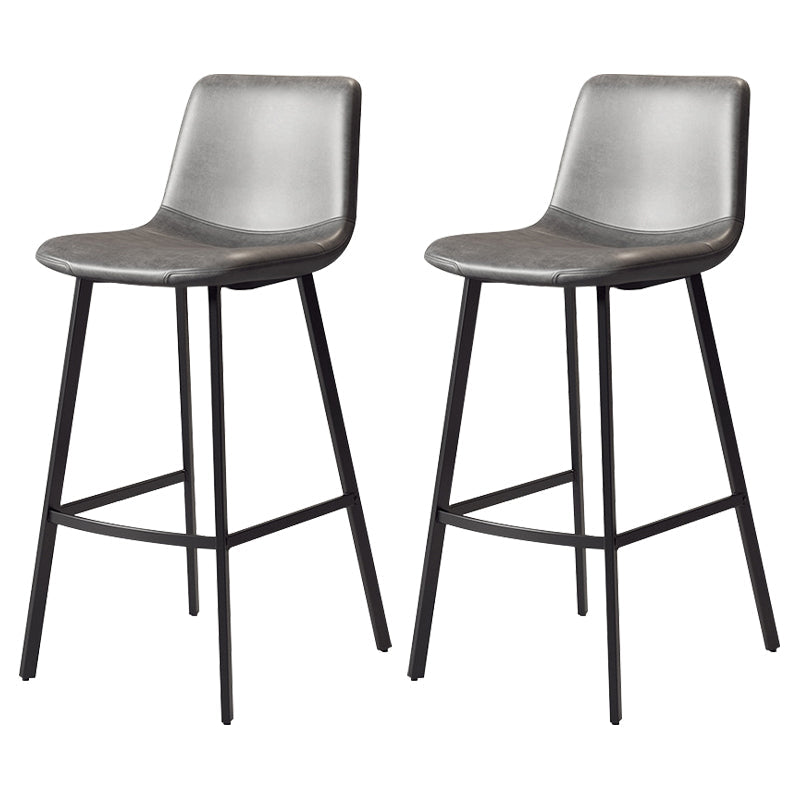 コンテンポラリーマット仕上げPUレザーバースツールミルクティーショップフットレストスツール