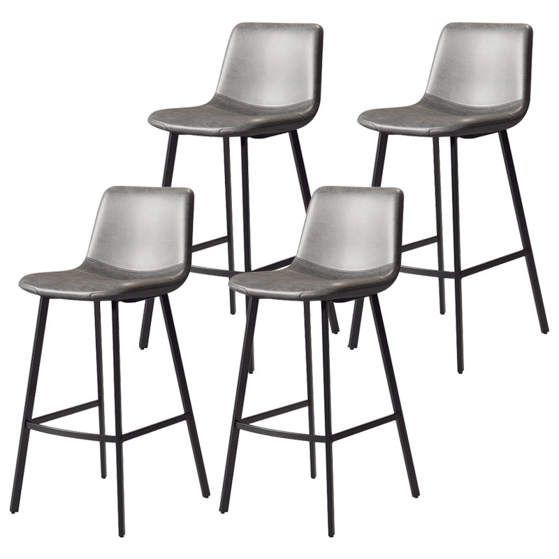 コンテンポラリーマット仕上げPUレザーバースツールミルクティーショップフットレストスツール