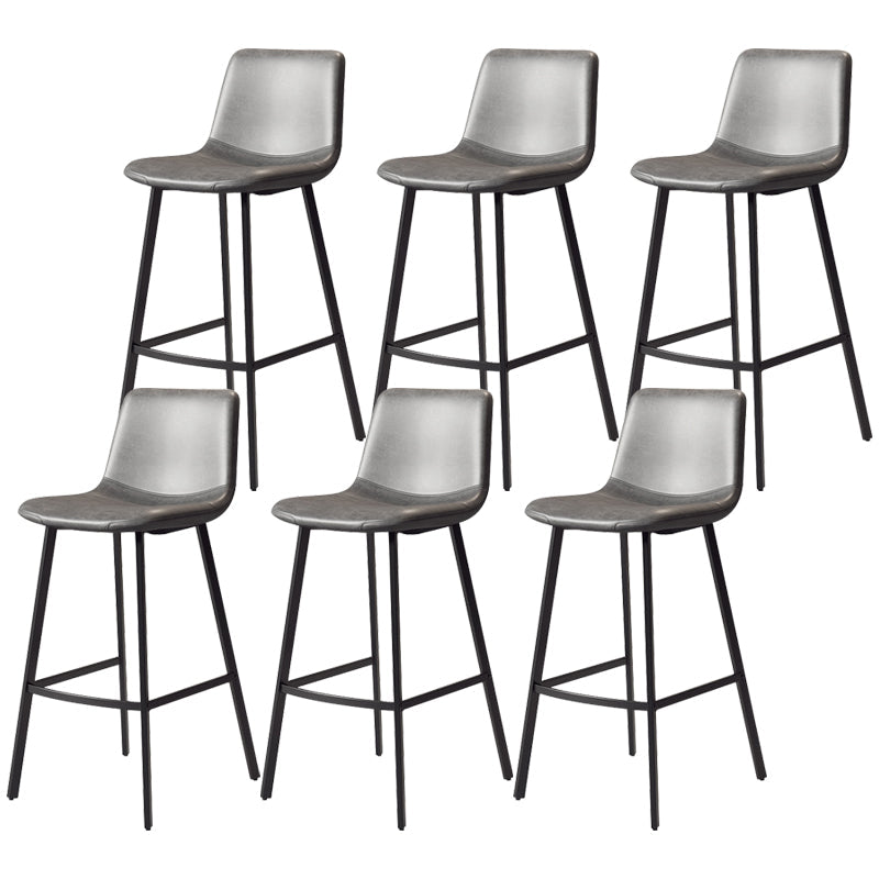 コンテンポラリーマット仕上げPUレザーバースツールミルクティーショップフットレストスツール