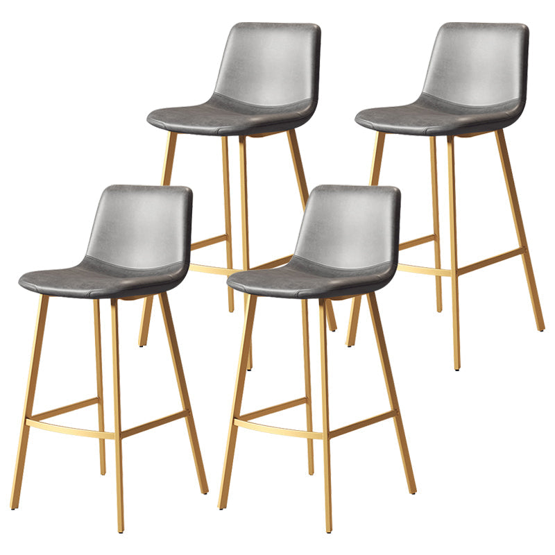 コンテンポラリーマット仕上げPUレザーバースツールミルクティーショップフットレストスツール