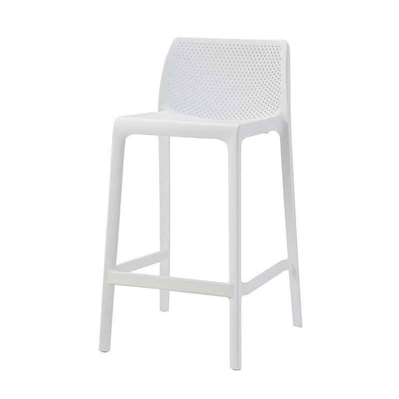 Nordic Simple Stackable Bar-stool Plastic Counter Bar Stool for Home White 1 Piece Counter Stool(26"H) Clearhalo 'Bar Furniture' 'Bar Stools' 'bar_stools' 'furn' 'furn_bar_stools' 'Furniture' 'Kitchen & Dining Furniture' 5338435