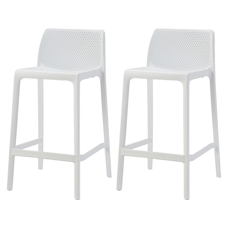 Nordic Simple Stackable Bar-stool Plastic Counter Bar Stool for Home White 2 Piece Set Counter Stool(26"H) Clearhalo 'Bar Furniture' 'Bar Stools' 'bar_stools' 'furn' 'furn_bar_stools' 'Furniture' 'Kitchen & Dining Furniture' 5338437