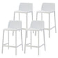 Nordic Simple Stackable Bar-stool Plastic Counter Bar Stool for Home White 4 Piece Set Counter Stool(26"H) Clearhalo 'Bar Furniture' 'Bar Stools' 'bar_stools' 'furn' 'furn_bar_stools' 'Furniture' 'Kitchen & Dining Furniture' 5338438