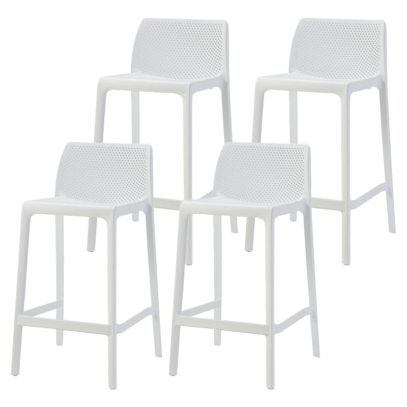 Nordic Simple Stackable Bar-stool Plastic Counter Bar Stool for Home White 4 Piece Set Counter Stool(26"H) Clearhalo 'Bar Furniture' 'Bar Stools' 'bar_stools' 'furn' 'furn_bar_stools' 'Furniture' 'Kitchen & Dining Furniture' 5338438