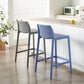 Nordic Simple Stackable Bar-stool Plastic Counter Bar Stool for Home Clearhalo 'Bar Furniture' 'Bar Stools' 'bar_stools' 'furn' 'furn_bar_stools' 'Furniture' 'Kitchen & Dining Furniture' 5338439