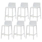 Nordic Simple Stackable Bar-stool Plastic Counter Bar Stool for Home White 6 Piece Set Counter Stool(26"H) Clearhalo 'Bar Furniture' 'Bar Stools' 'bar_stools' 'furn' 'furn_bar_stools' 'Furniture' 'Kitchen & Dining Furniture' 5338441
