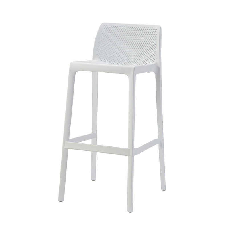Nordic Simple Stackable Bar-stool Plastic Counter Bar Stool for Home White 1 Piece Bar Stool(30"H) Clearhalo 'Bar Furniture' 'Bar Stools' 'bar_stools' 'furn' 'furn_bar_stools' 'Furniture' 'Kitchen & Dining Furniture' 5338444
