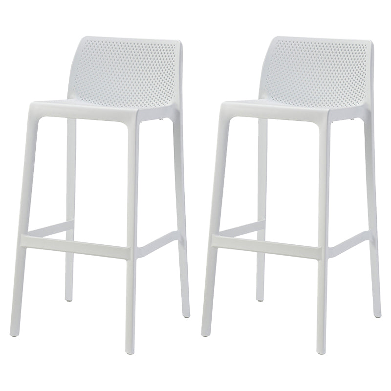 Nordic Simple Stackable Bar-stool Plastic Counter Bar Stool for Home White 2 Piece Set Bar Stool(30"H) Clearhalo 'Bar Furniture' 'Bar Stools' 'bar_stools' 'furn' 'furn_bar_stools' 'Furniture' 'Kitchen & Dining Furniture' 5338447