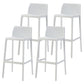 Nordic Simple Stackable Bar-stool Plastic Counter Bar Stool for Home White 4 Piece Set Bar Stool(30"H) Clearhalo 'Bar Furniture' 'Bar Stools' 'bar_stools' 'furn' 'furn_bar_stools' 'Furniture' 'Kitchen & Dining Furniture' 5338448