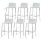 Nordic Simple Stackable Bar-stool Plastic Counter Bar Stool for Home White 6 Piece Set Bar Stool(30"H) Clearhalo 'Bar Furniture' 'Bar Stools' 'bar_stools' 'furn' 'furn_bar_stools' 'Furniture' 'Kitchen & Dining Furniture' 5338450