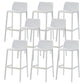 Nordic Simple Stackable Bar-stool Plastic Counter Bar Stool for Home White 8 Piece Set Bar Stool(30"H) Clearhalo 'Bar Furniture' 'Bar Stools' 'bar_stools' 'furn' 'furn_bar_stools' 'Furniture' 'Kitchen & Dining Furniture' 5338451