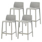Nordic Simple Stackable Bar-stool Plastic Counter Bar Stool for Home Grey 4 Piece Set Counter Stool(26"H) Clearhalo 'Bar Furniture' 'Bar Stools' 'bar_stools' 'furn' 'furn_bar_stools' 'Furniture' 'Kitchen & Dining Furniture' 5338454