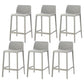 Nordic Simple Stackable Bar-stool Plastic Counter Bar Stool for Home Grey 6 Piece Set Counter Stool(26"H) Clearhalo 'Bar Furniture' 'Bar Stools' 'bar_stools' 'furn' 'furn_bar_stools' 'Furniture' 'Kitchen & Dining Furniture' 5338455