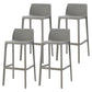 Nordic Simple Stackable Bar-stool Plastic Counter Bar Stool for Home Grey 4 Piece Set Bar Stool(30"H) Clearhalo 'Bar Furniture' 'Bar Stools' 'bar_stools' 'furn' 'furn_bar_stools' 'Furniture' 'Kitchen & Dining Furniture' 5338459