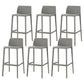 Nordic Simple Stackable Bar-stool Plastic Counter Bar Stool for Home Grey 6 Piece Set Bar Stool(30"H) Clearhalo 'Bar Furniture' 'Bar Stools' 'bar_stools' 'furn' 'furn_bar_stools' 'Furniture' 'Kitchen & Dining Furniture' 5338460
