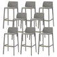 Nordic Simple Stackable Bar-stool Plastic Counter Bar Stool for Home Grey 8 Piece Set Bar Stool(30"H) Clearhalo 'Bar Furniture' 'Bar Stools' 'bar_stools' 'furn' 'furn_bar_stools' 'Furniture' 'Kitchen & Dining Furniture' 5338461