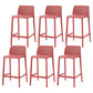 Nordic Simple Stackable Bar-stool Plastic Counter Bar Stool for Home Red 6 Piece Set Counter Stool(26"H) Clearhalo 'Bar Furniture' 'Bar Stools' 'bar_stools' 'furn' 'furn_bar_stools' 'Furniture' 'Kitchen & Dining Furniture' 5338465