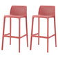 Nordic Simple Stackable Bar-stool Plastic Counter Bar Stool for Home Red 2 Piece Set Bar Stool(30"H) Clearhalo 'Bar Furniture' 'Bar Stools' 'bar_stools' 'furn' 'furn_bar_stools' 'Furniture' 'Kitchen & Dining Furniture' 5338468