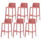 Nordic Simple Stackable Bar-stool Plastic Counter Bar Stool for Home Red 6 Piece Set Bar Stool(30"H) Clearhalo 'Bar Furniture' 'Bar Stools' 'bar_stools' 'furn' 'furn_bar_stools' 'Furniture' 'Kitchen & Dining Furniture' 5338470