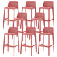Nordic Simple Stackable Bar-stool Plastic Counter Bar Stool for Home Red 8 Piece Set Bar Stool(30"H) Clearhalo 'Bar Furniture' 'Bar Stools' 'bar_stools' 'furn' 'furn_bar_stools' 'Furniture' 'Kitchen & Dining Furniture' 5338471