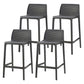 Nordic Simple Stackable Bar-stool Plastic Counter Bar Stool for Home Black 4 Piece Set Counter Stool(26"H) Clearhalo 'Bar Furniture' 'Bar Stools' 'bar_stools' 'furn' 'furn_bar_stools' 'Furniture' 'Kitchen & Dining Furniture' 5338474