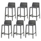 Nordic Simple Stackable Bar-stool Plastic Counter Bar Stool for Home Black 6 Piece Set Counter Stool(26"H) Clearhalo 'Bar Furniture' 'Bar Stools' 'bar_stools' 'furn' 'furn_bar_stools' 'Furniture' 'Kitchen & Dining Furniture' 5338475
