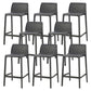 Nordic Simple Stackable Bar-stool Plastic Counter Bar Stool for Home Black 8 Piece Set Counter Stool(26"H) Clearhalo 'Bar Furniture' 'Bar Stools' 'bar_stools' 'furn' 'furn_bar_stools' 'Furniture' 'Kitchen & Dining Furniture' 5338476