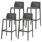 Nordic Simple Stackable Bar-stool Plastic Counter Bar Stool for Home Black 4 Piece Set Bar Stool(30"H) Clearhalo 'Bar Furniture' 'Bar Stools' 'bar_stools' 'furn' 'furn_bar_stools' 'Furniture' 'Kitchen & Dining Furniture' 5338479